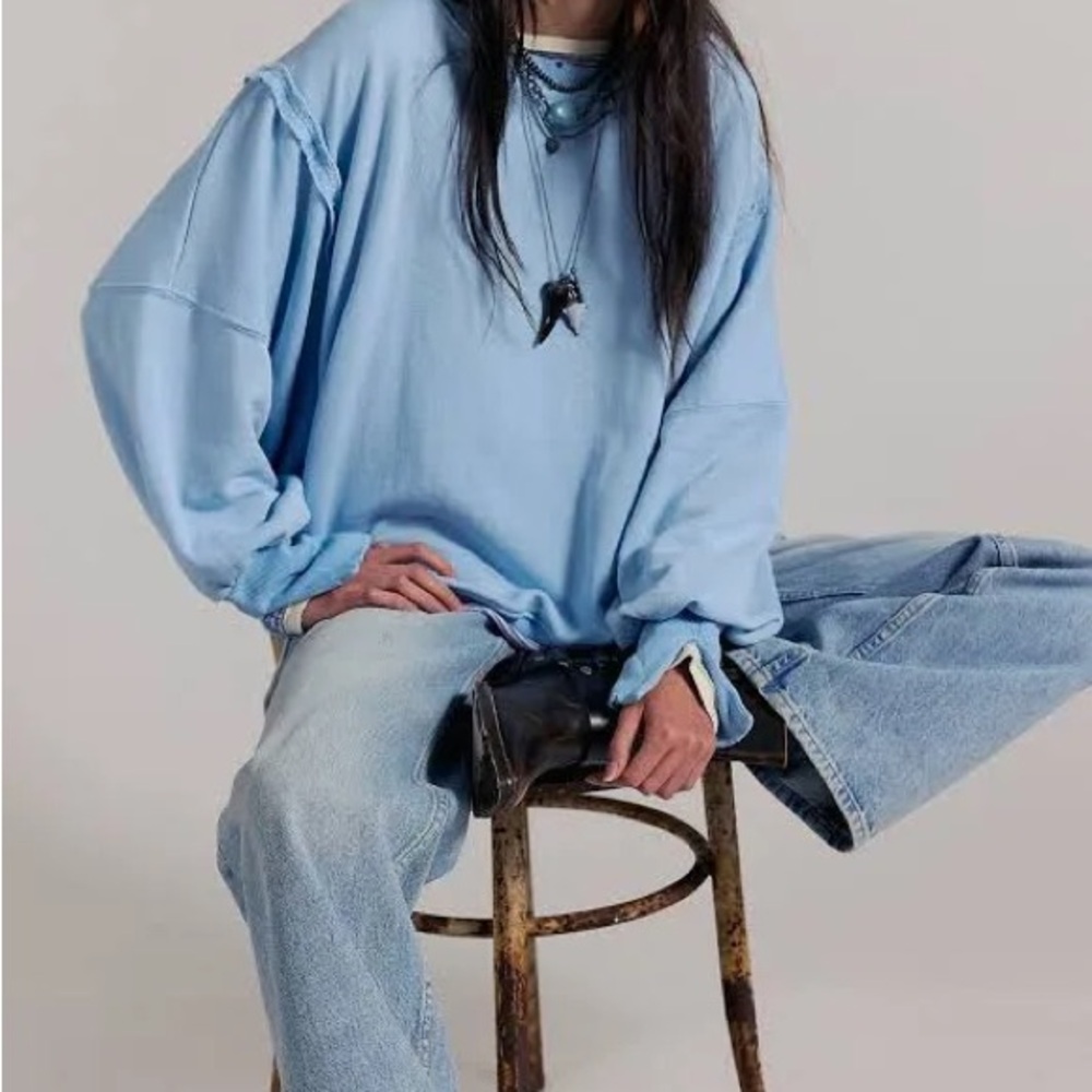 Light Blue Oversized Sweatshirt